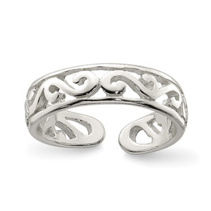 Sterling Silver Toe Ring - QR-4CA179BA-6610