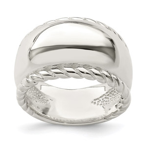Sterling Silver Twisted Dome Ring - QR-FF0B1123-6657