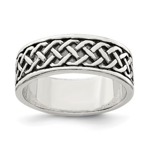Sterling Silver Weave Design Ring - QR-DA11FE2B-4754