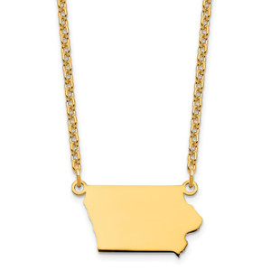 Sterling Silver/Gold-plated Iowa State Necklace