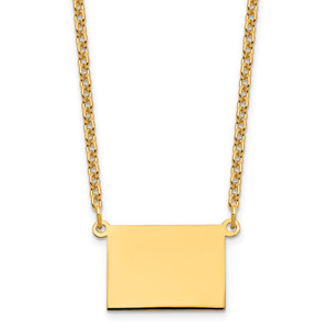 Sterling Silver/Gold-plated Wyoming State Necklace
