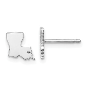Sterling Silver/Rhodium-plated Louisiana State Earrings
