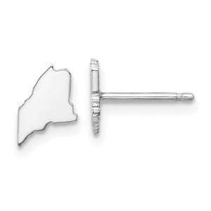Sterling Silver/Rhodium-plated Maine State Earrings