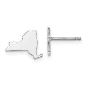 Sterling Silver/Rhodium-plated New York State Earrings