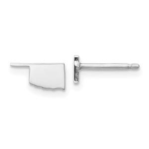 Sterling Silver/Rhodium-plated Oklahoma State Earrings