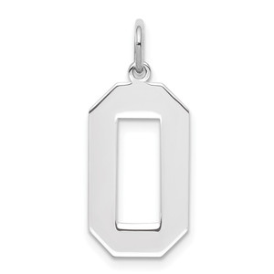 Sterling Silver/Rhodium-plated Polished Number 0 Charm - QP-0CDFF7E0-9856