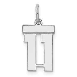 Sterling Silver/Rhodium-plated Polished Number 11 Charm - QS-E5A5B2C2-5788