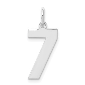 Sterling Silver/Rhodium-plated Polished Number 7 Charm - QM-2D20330E-3094