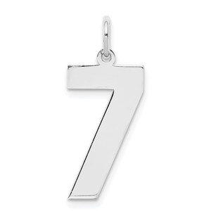 Sterling Silver/Rhodium-plated Polished Number 7 Charm - QP-1C6A1ADA-4324