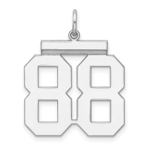 Sterling Silver/Rhodium-plated Polished Number 88 Charm - QP-8A4979B3-2909