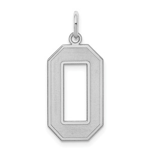 Sterling Silver/Rhodium-plated Satin Number 0 Charm - QP-069B69AE-1771