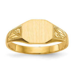 14k 8.5x7.0mm Closed Back Signet Ring - RS-B9966B71-9980