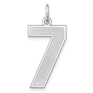 Sterling Silver/Rhodium-plated Satin Number 7 Charm - QP-154D5EBD-1342