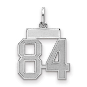 Sterling Silver/Rhodium-plated Satin Number 84 Charm - QP-8861117D-1813