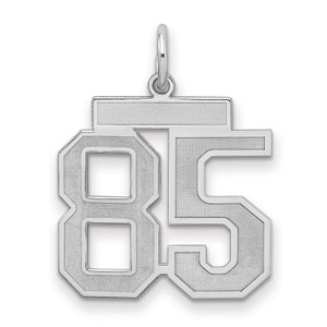 Sterling Silver/Rhodium-plated Satin Number 85 Charm