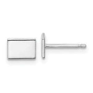 Sterling Silver/Rhodium-plated Wyoming State Earrings