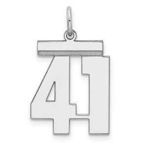 Sterling/Silver Rhodium-plated Polished Number 41 Charm