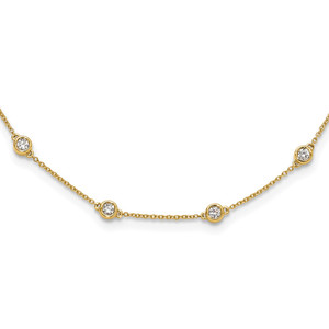 True Origin 14k 1 carat Lab Grown Diamond VS+ F+ Sixteen Station 16 inch Necklace