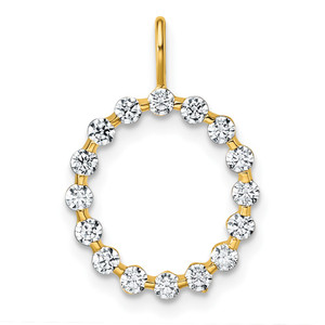 True Origin 14k 1/2 carat Lab Grown Diamond VS DEF Alphabet O Pendant