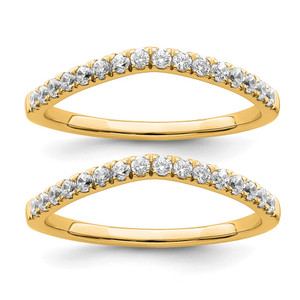 True Origin 14k 1/2 carat Lab Grown Diamond VS DEF Set of Two Wedding Bands - RM-AB2F32B8-1259