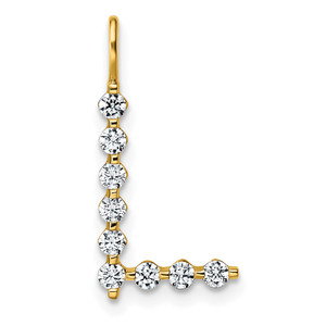 True Origin 14k 1/3 carat Lab Grown Diamond VS DEF Alphabet L Pendant