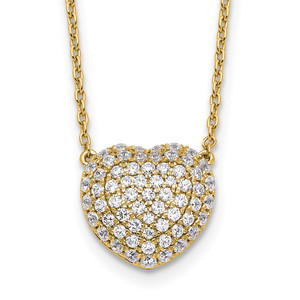 True Origin 14k 3/4 carat Lab Grown Diamond VS DEF 18 inch Heart Necklace