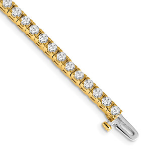 True Origin 14k 4 1/10 carat Lab Grown Diamond VS D E F Tennis Bracelet