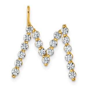 True Origin 14k 5/8 carat Lab Grown Diamond VS DEF Alphabet M Pendant