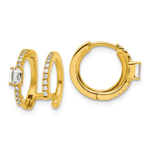 True Origin 14k 5/8 carat Lab Grown Diamond VS DEF Hinged Hoop Earrings - EM-70124CD6-9350