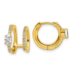 True Origin 14k 5/8 carat Lab Grown Diamond VS DEF Hinged Hoop Earrings - EM-B734700D-1813