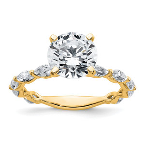 True Origin 14k 5/8 carat Lab Grown Diamond VS DEF Round Semi Mount Engagement Ring