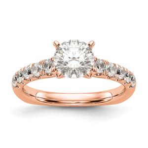 True Origin 14K Rose Gold 1/2 carat Lab Grown Diamond VS  D E F  Semi Mount Peg Set Ring - RM-A1CCDF2B-2781
