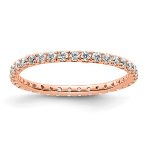 True Origin 14k Rose Gold 1/2 carat Lab Grown Diamond VS  D E F  Size 6 Eternity Band