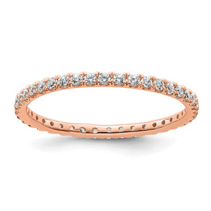 True Origin 14k Rose Gold 1/2 carat Lab Grown Diamond VS  D E F  Size 8.5 Eternity Band