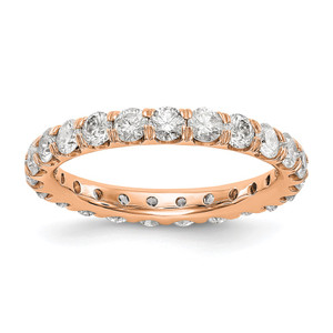 True Origin 14K Rose Gold 2 carat Lab Grown Diamond VS  D E F  Size 6 Eternity Ring