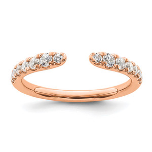 True Origin 14k Rose Gold 3/8 carat Lab Grown Diamond VS D E F Fancy Band