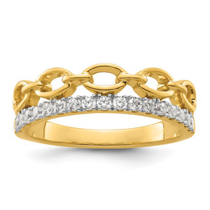 True Origin 14k Two-tone 1/3 carat Lab Grown Diamond VS D E F Band