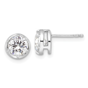 True Origin 14k White Gold 1 1/2 carat Lab Grown Diamond VS DEF Solitaire Post Earrings