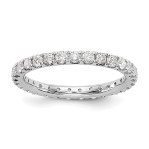 True Origin 14K White Gold 1 carat Lab Grown Diamond VS  D E F  Size 5.5 Eternity Ring
