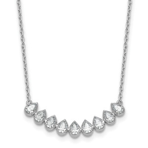 True Origin 14k White Gold 1 carat Lab Grown Diamond VS DEF 18 inch Fashion Bar Necklace