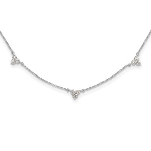 True Origin 14k White Gold 1 carat Lab Grown Diamond VS DEF Multi Station 18 inch Necklace