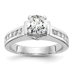 True Origin 14K White Gold 1/2 carat Lab Grown Diamond VS  D E F  Semi Mount Peg Set Engagement Ring - RM-A5317E36-1784