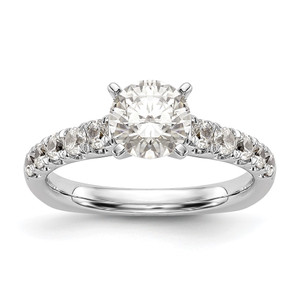 True Origin 14K White Gold 1/2 carat Lab Grown Diamond VS  D E F  Semi Mount Peg Set Ring - RM-32F9CAAF-6130