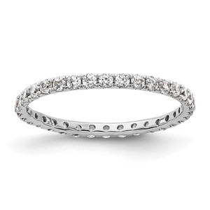 True Origin 14K White Gold 1/2 carat Lab Grown Diamond VS  D E F  Size 5.5 Eternity Band