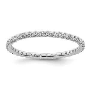 True Origin 14K White Gold 1/2 carat Lab Grown Diamond VS  D E F  Size 8 Eternity Band