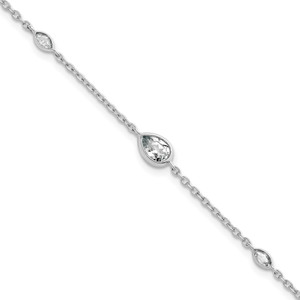 True Origin 14k White Gold 1/2 carat Lab Grown Diamond VS DEF 6.5 inch Bracelet with a 1 inch extension - BM-1826CB51-8664