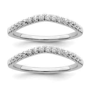 True Origin 14k White Gold 1/2 carat Lab Grown Diamond VS DEF Set of Two Wedding Bands - RM-0BB86D63-6987