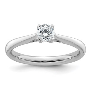 True Origin 14k White Gold 1/3 carat Lab Grown Diamond VS+ F+ Round Solitaire Engagement Ring