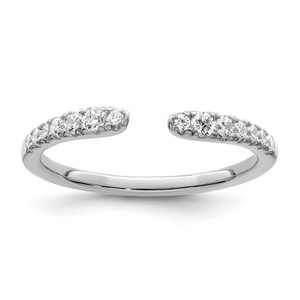 True Origin 14k White Gold 1/4 carat Lab Grown Diamond VS  D E F  Fancy Band