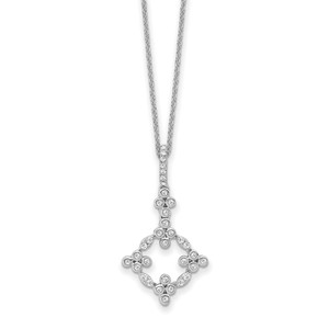 True Origin 14k White Gold 1/4 carat Lab Grown Diamond VS DEF 18 inch Bloom Floral Pendant Necklace